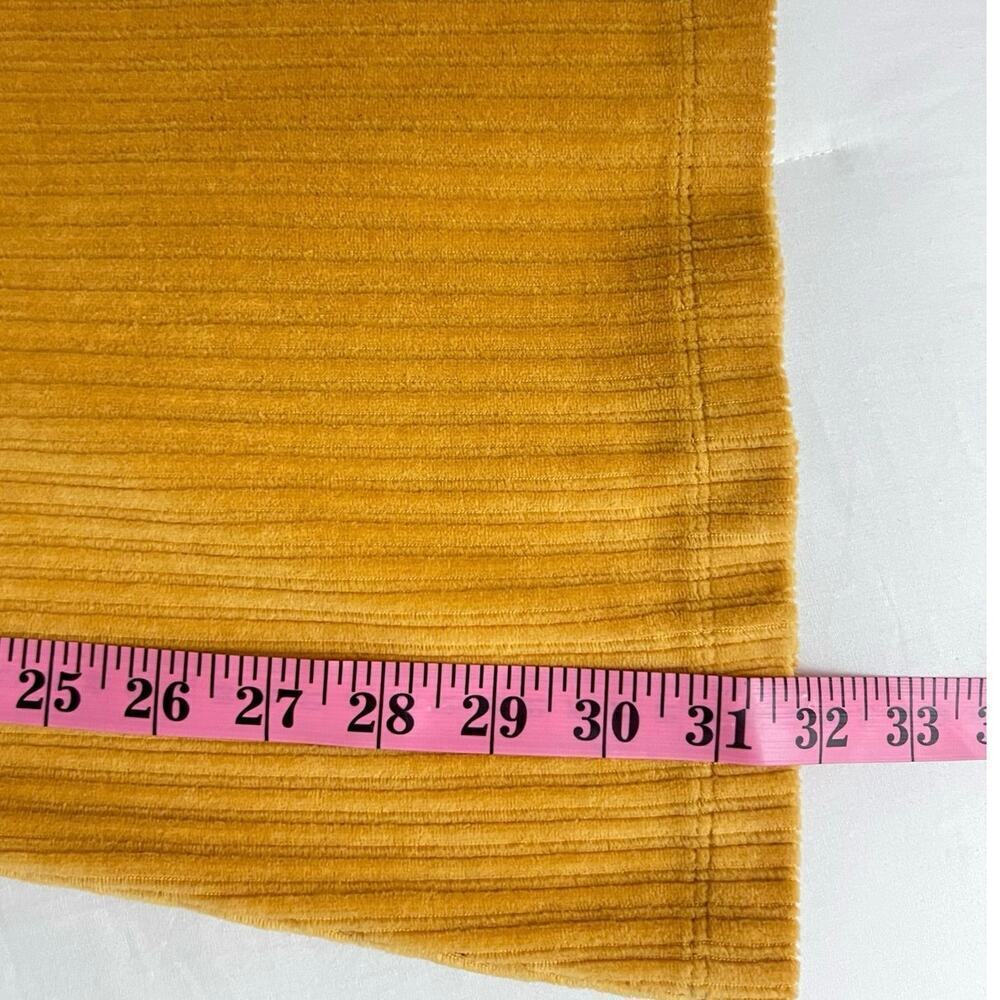 Double Zero High Rise Flare pants Women’s Sz S Mustard Yellow Ribbed Knit Autumn - Picture 9 of 11